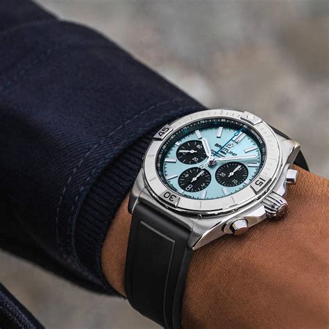 breitling blue watch|breitling ice blue chronomat.